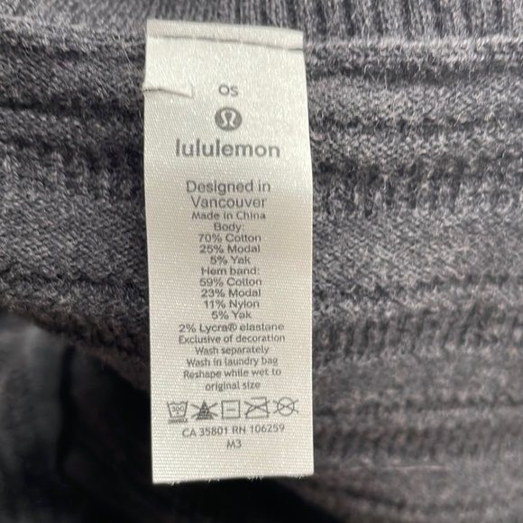 Lululemon Forward Flow Poncho Cape dark gray cozy soft warm yak cotton one size - Picture 4 of 9